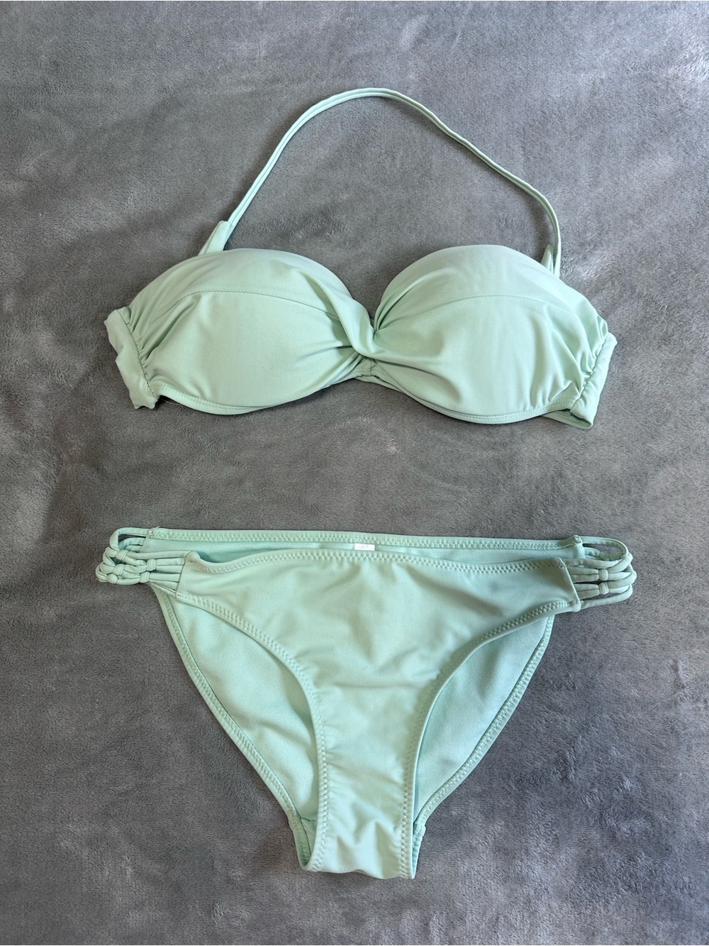 Aeropostale Strapless Twist Bikini Set in Mint Green M/L